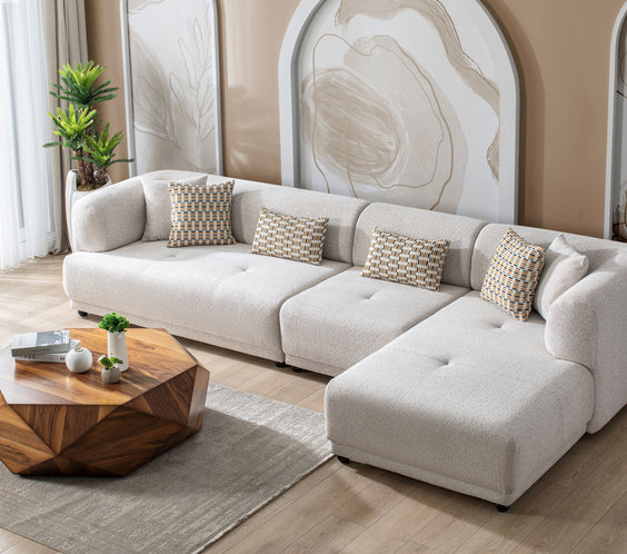 Lyna Ivory 3-Piece RAF Sectional