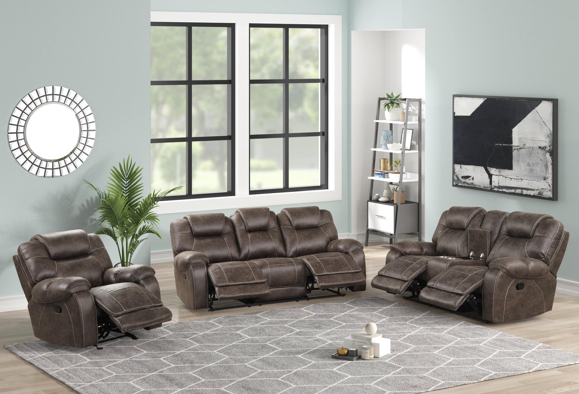 Madrid Chocolate 3-Piece Reclining Living Room Set