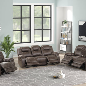 Madrid Chocolate 3-Piece Reclining Living Room Set