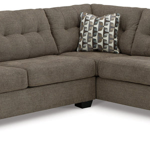 Mahoney 2-Piece Sectional with Ottoman in Chocolate