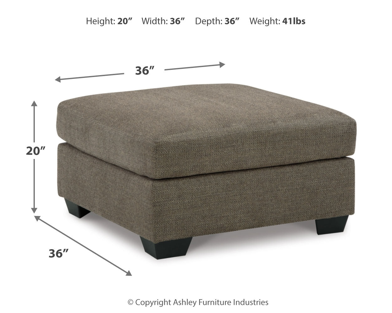 Mahoney 2-Piece Sectional with Ottoman in Chocolate