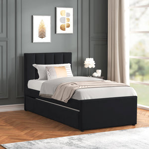 MAYA - Black Twin Platform Bed w/ Trundle **NEW ARRIVAL**