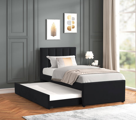 MAYA - Black Twin Platform Bed w/ Trundle **NEW ARRIVAL**