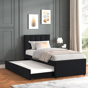 MAYA - Black Twin Platform Bed w/ Trundle **NEW ARRIVAL**