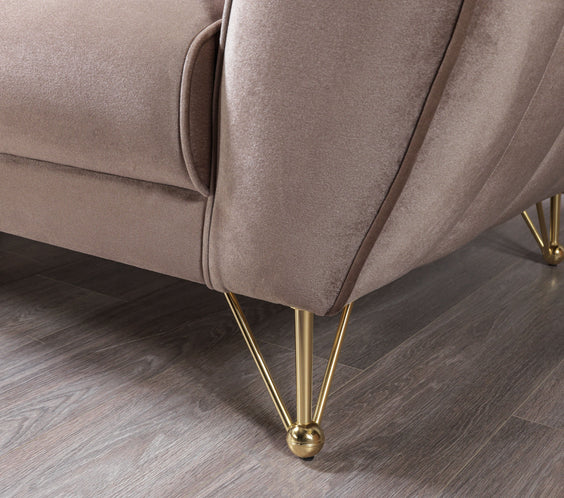 Merida Coffee Velvet Sofa & Loveseat