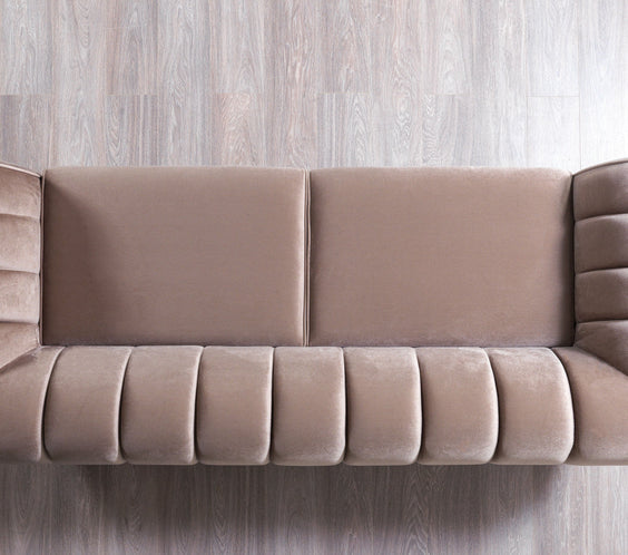 Merida Coffee Velvet Sofa & Loveseat