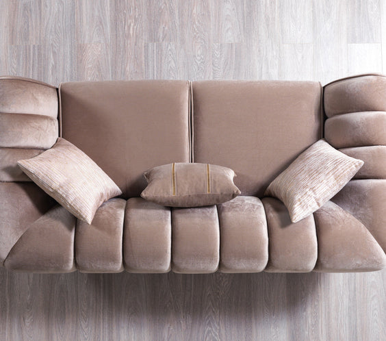 Merida Coffee Velvet Sofa & Loveseat