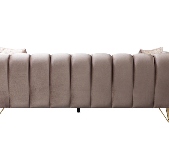 Merida Coffee Velvet Sofa & Loveseat