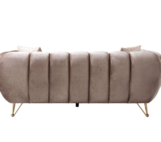 Merida Coffee Velvet Sofa & Loveseat