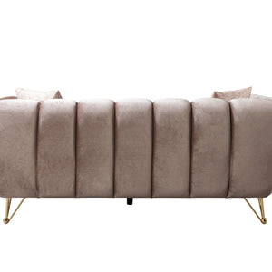 Merida Coffee Velvet Sofa & Loveseat