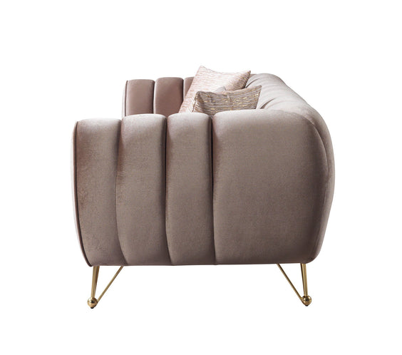 Merida Coffee Velvet Sofa & Loveseat