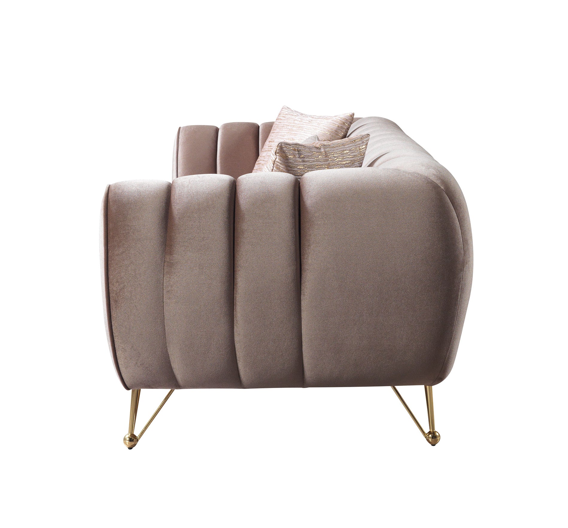 Merida Coffee Velvet Sofa & Loveseat