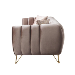 Merida Coffee Velvet Sofa & Loveseat