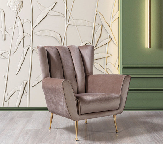 Merida Coffee Velvet Sofa & Loveseat