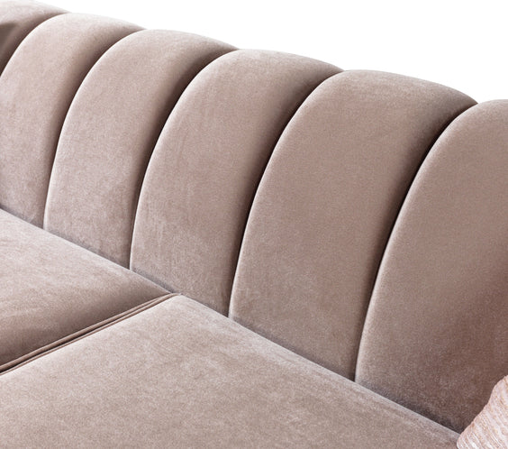 Merida Coffee Velvet Sofa & Loveseat