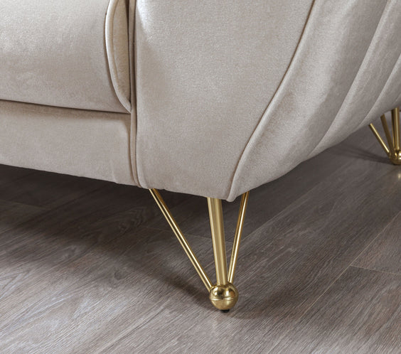 Merida Ivory Velvet Sofa & Loveseat