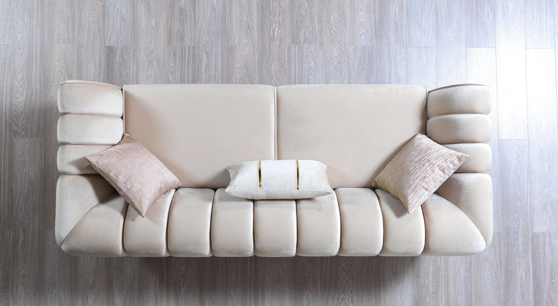 Merida Ivory Velvet Sofa & Loveseat