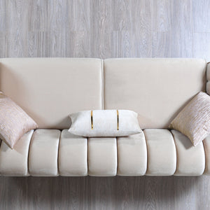 Merida Ivory Velvet Sofa & Loveseat