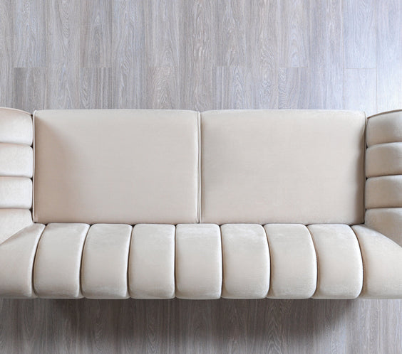 Merida Ivory Velvet Sofa & Loveseat