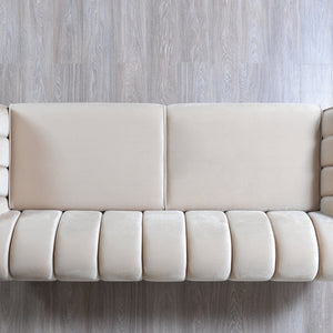 Merida Ivory Velvet Sofa & Loveseat