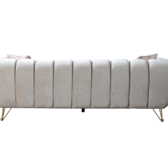 Merida Ivory Velvet Sofa & Loveseat