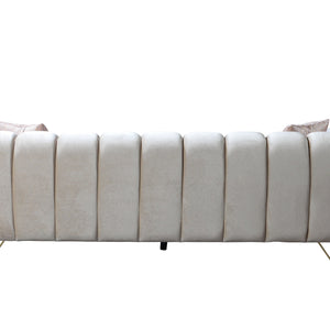 Merida Ivory Velvet Sofa & Loveseat