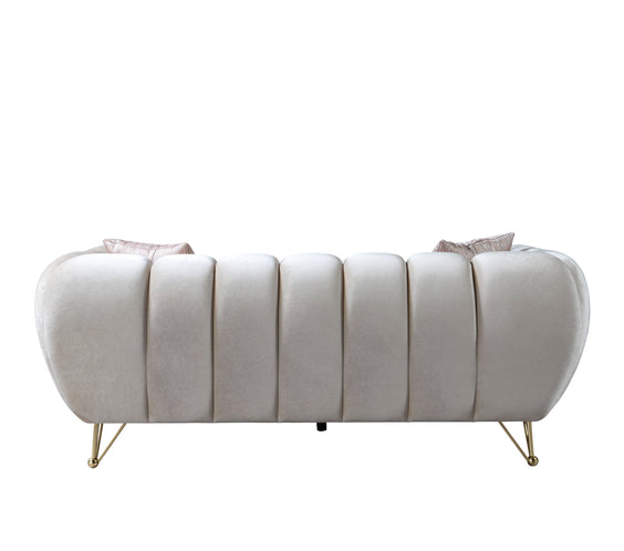 Merida Ivory Velvet Sofa & Loveseat