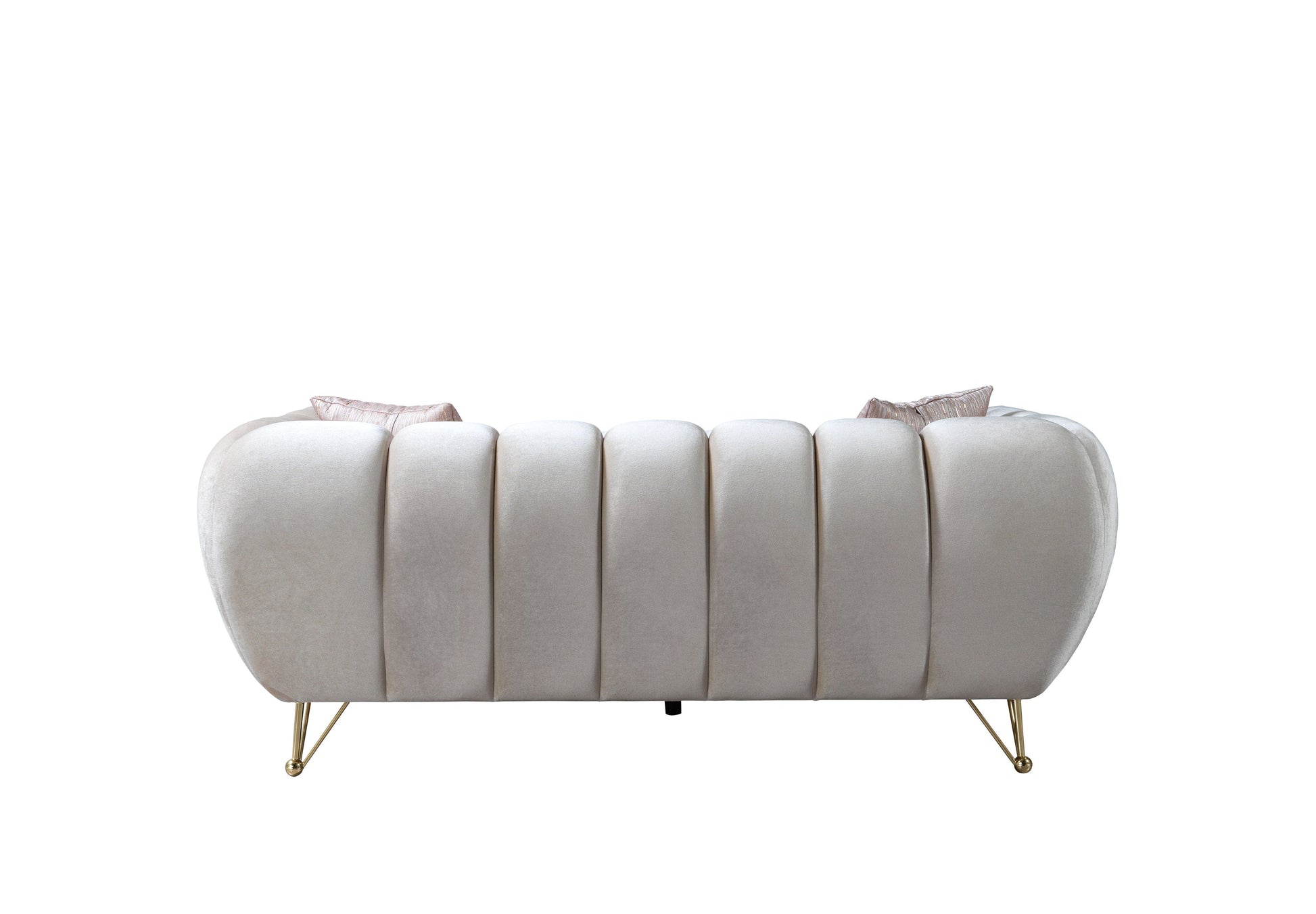 Merida Ivory Velvet Sofa & Loveseat