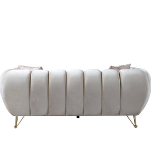 Merida Ivory Velvet Sofa & Loveseat