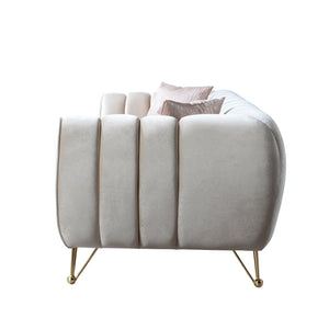 Merida Ivory Velvet Sofa & Loveseat