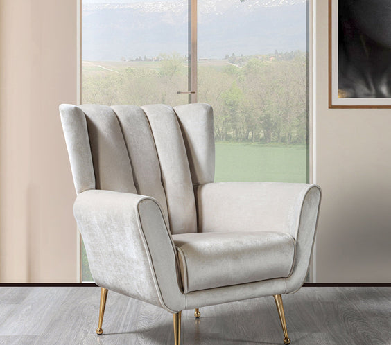 Merida Ivory Velvet Sofa & Loveseat