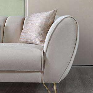 Merida Ivory Velvet Sofa & Loveseat