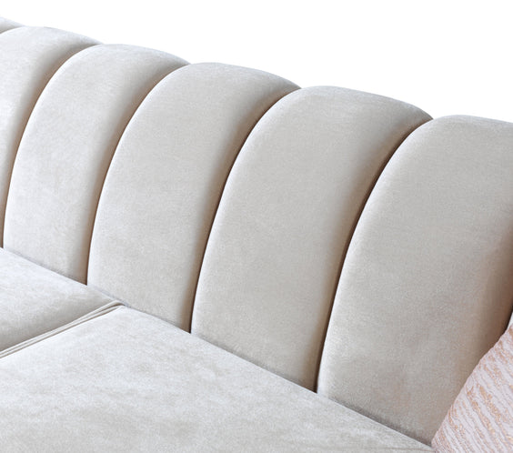 Merida Ivory Velvet Sofa & Loveseat