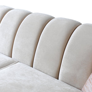 Merida Ivory Velvet Sofa & Loveseat