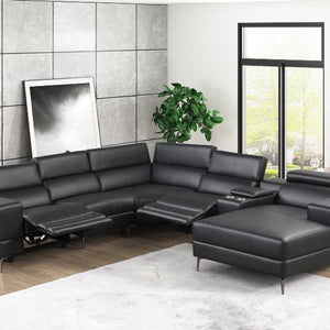 Milano Black 6-Piece Power Reclining Sectional