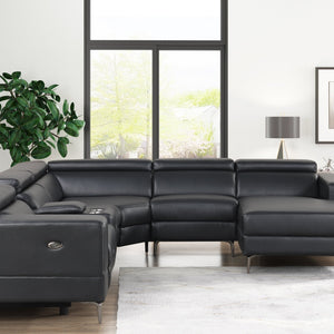 Milano Black 6-Piece Power Reclining Sectional