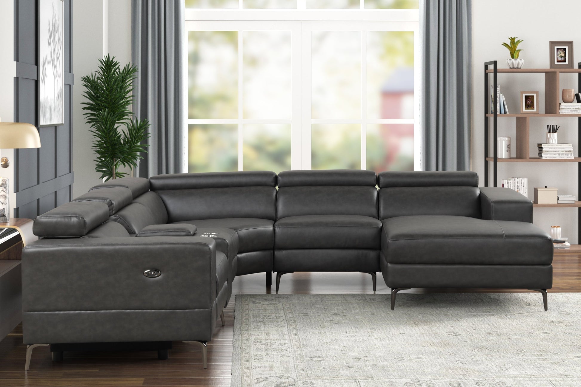 Milano Gray 6-Piece Power Reclining Sectional