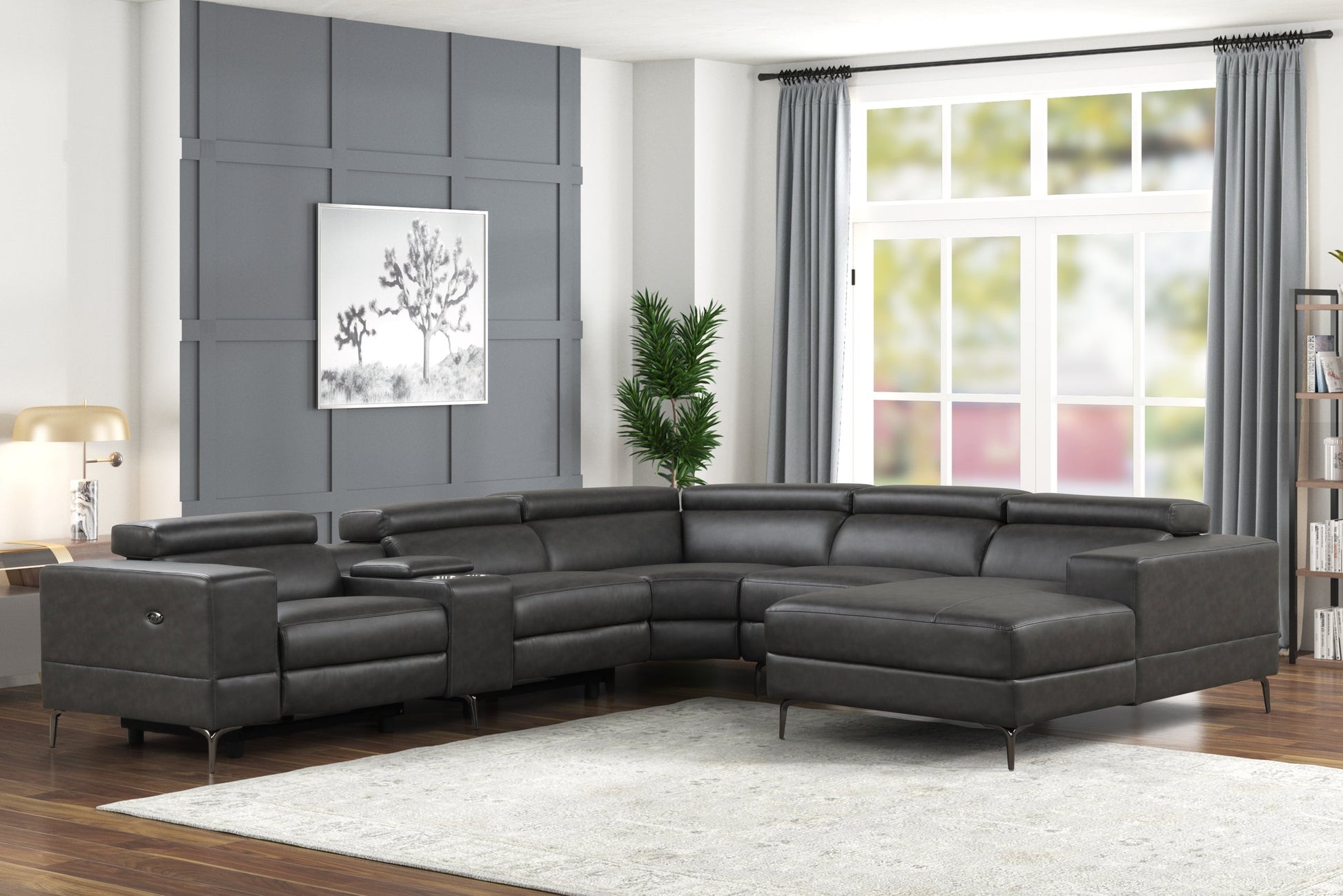 Milano Gray 6-Piece Power Reclining Sectional