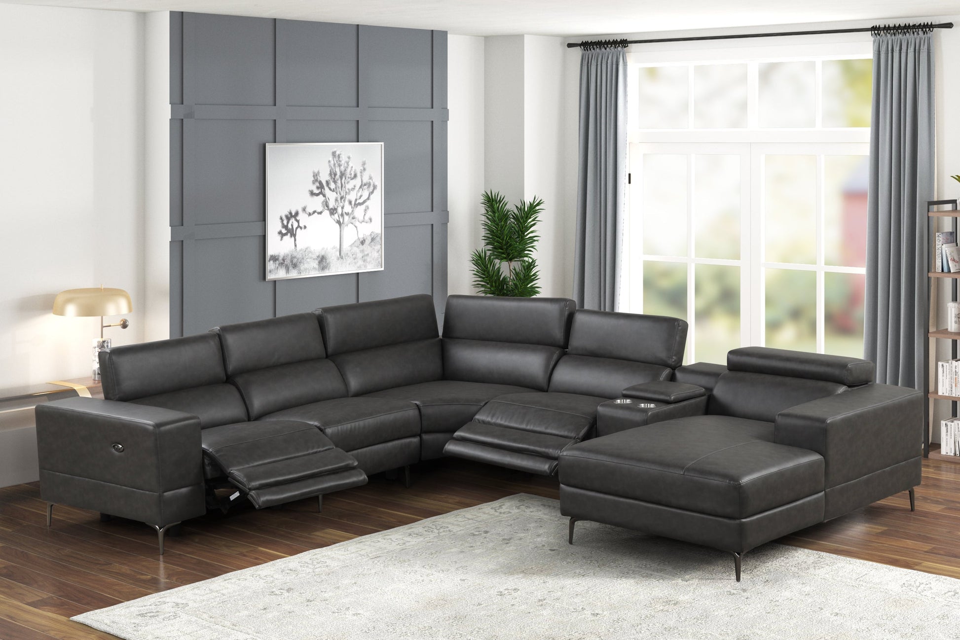 Milano Gray 6-Piece Power Reclining Sectional