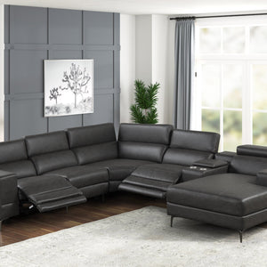 Milano Gray 6-Piece Power Reclining Sectional