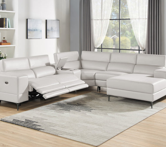 MILANO PEARL - 6PC Power Reclining Sectional