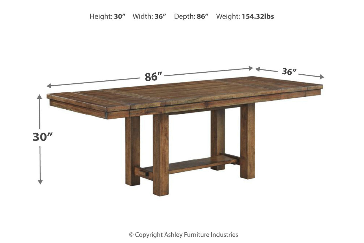 Moriville Grayish Brown Dining Extension Table