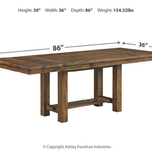 Moriville Grayish Brown Dining Extension Table