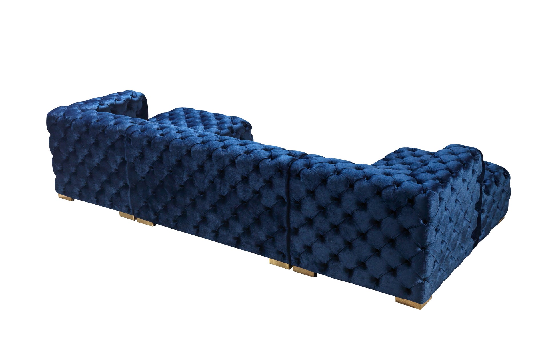 Neva Blue Velvet Double Chaise Sectional