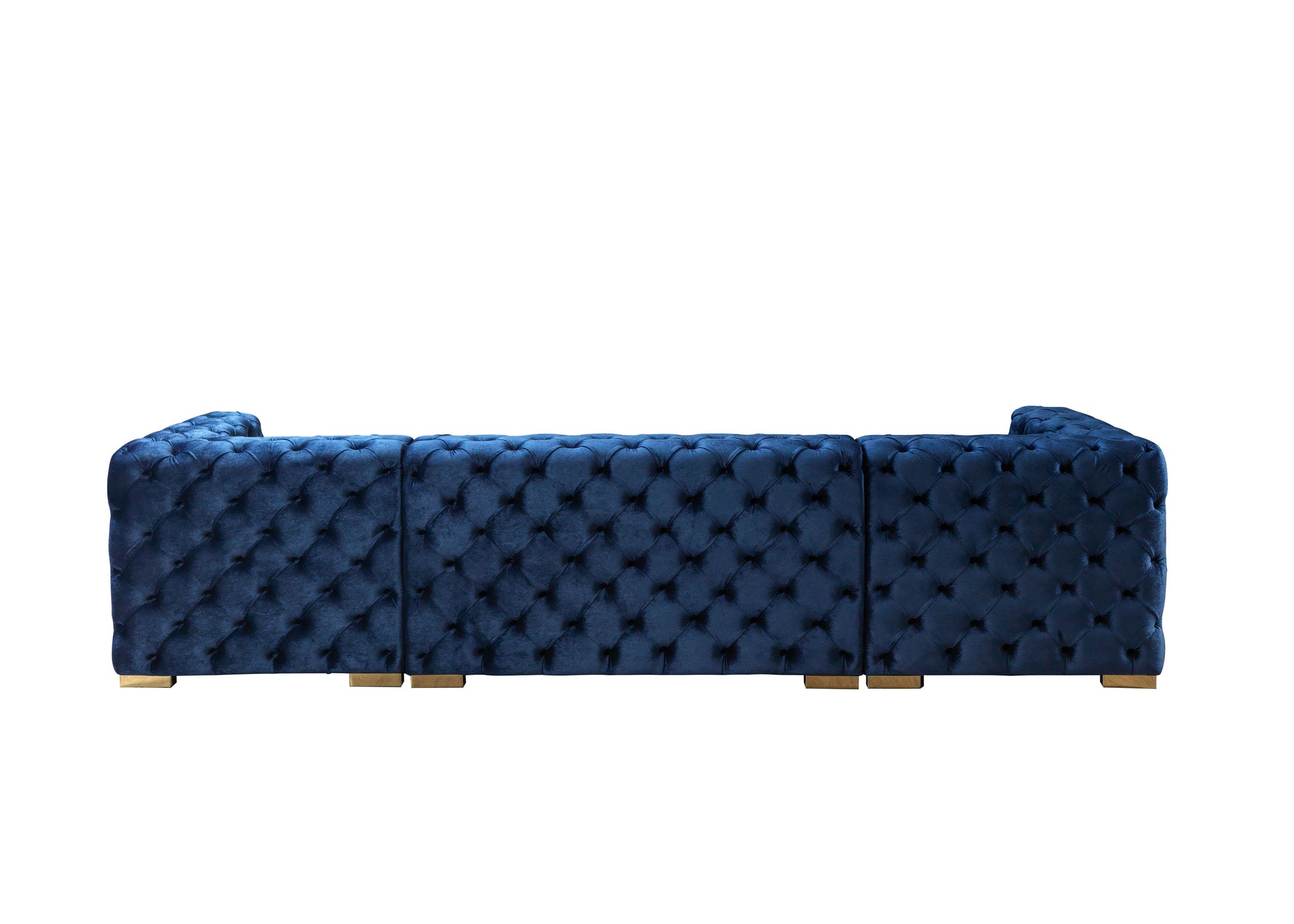 Neva Blue Velvet Double Chaise Sectional