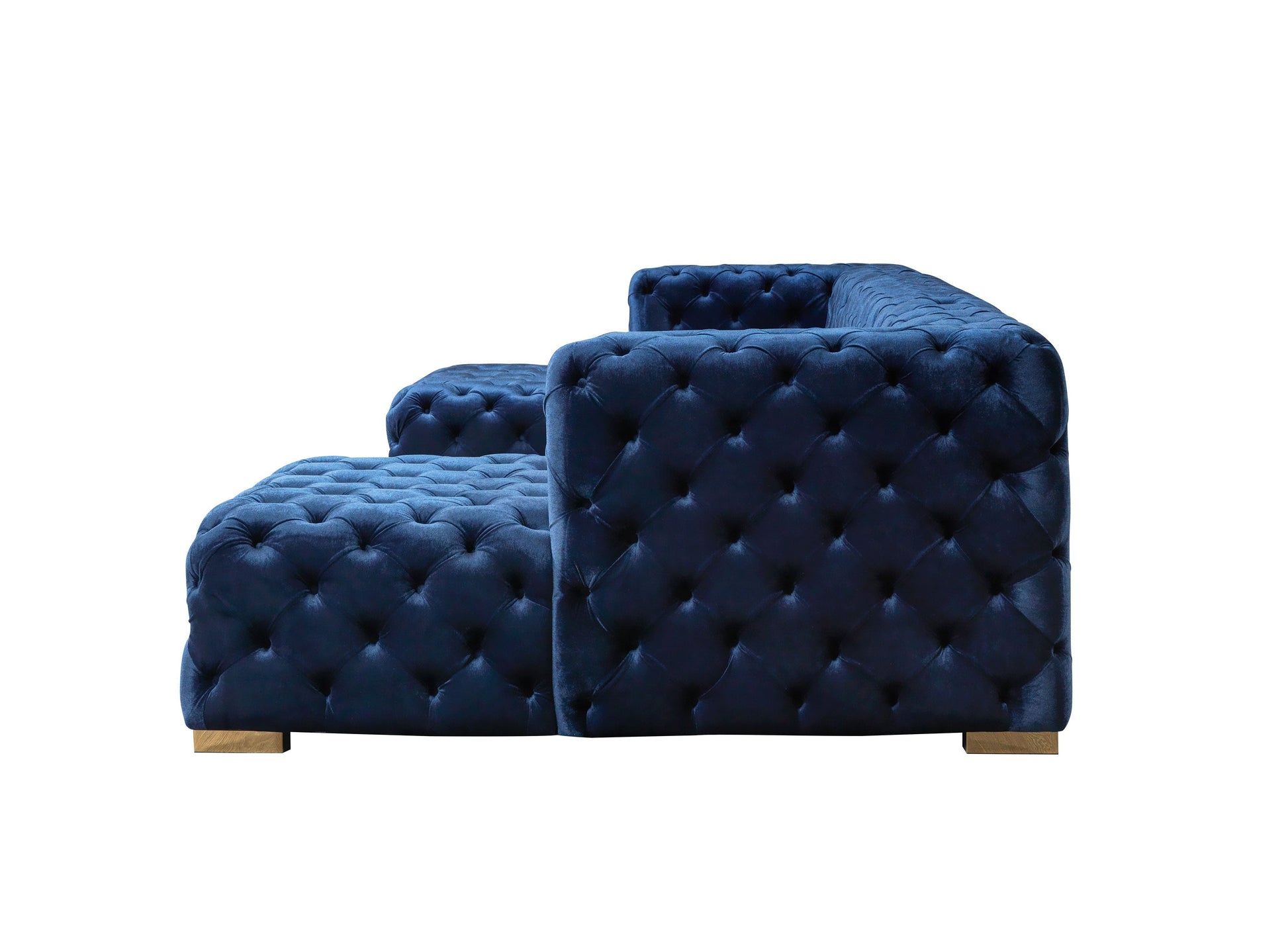 Neva Blue Velvet Double Chaise Sectional