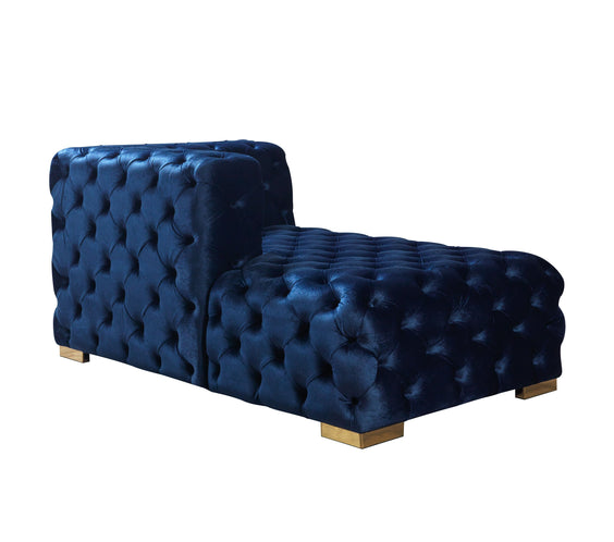 Neva Blue Velvet Double Chaise Sectional