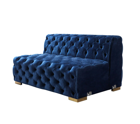 Neva Blue Velvet Double Chaise Sectional