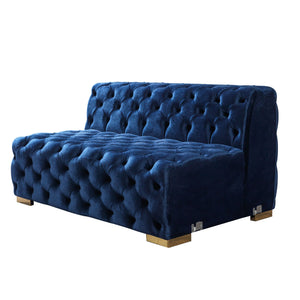 Neva Blue Velvet Double Chaise Sectional