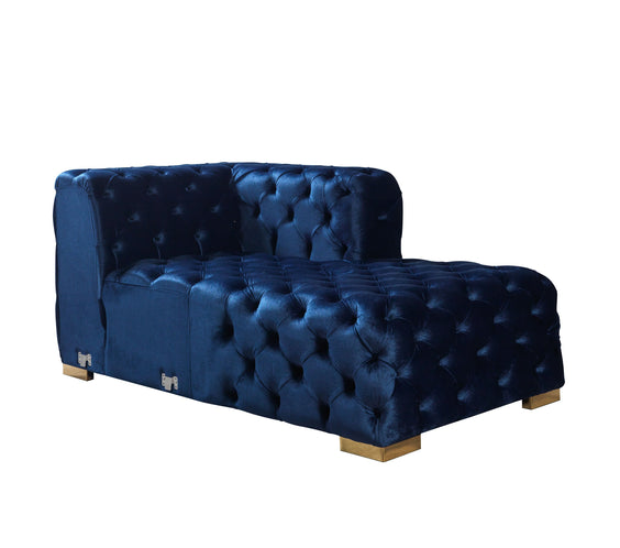 Neva Blue Velvet Double Chaise Sectional
